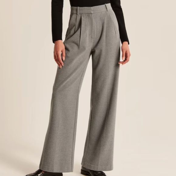 Abercrombie & Fitch Pants - NWT ABERCROMBIE & FITCH Tailored Brushed Suiting Ultra High Rise Wide Leg Pant